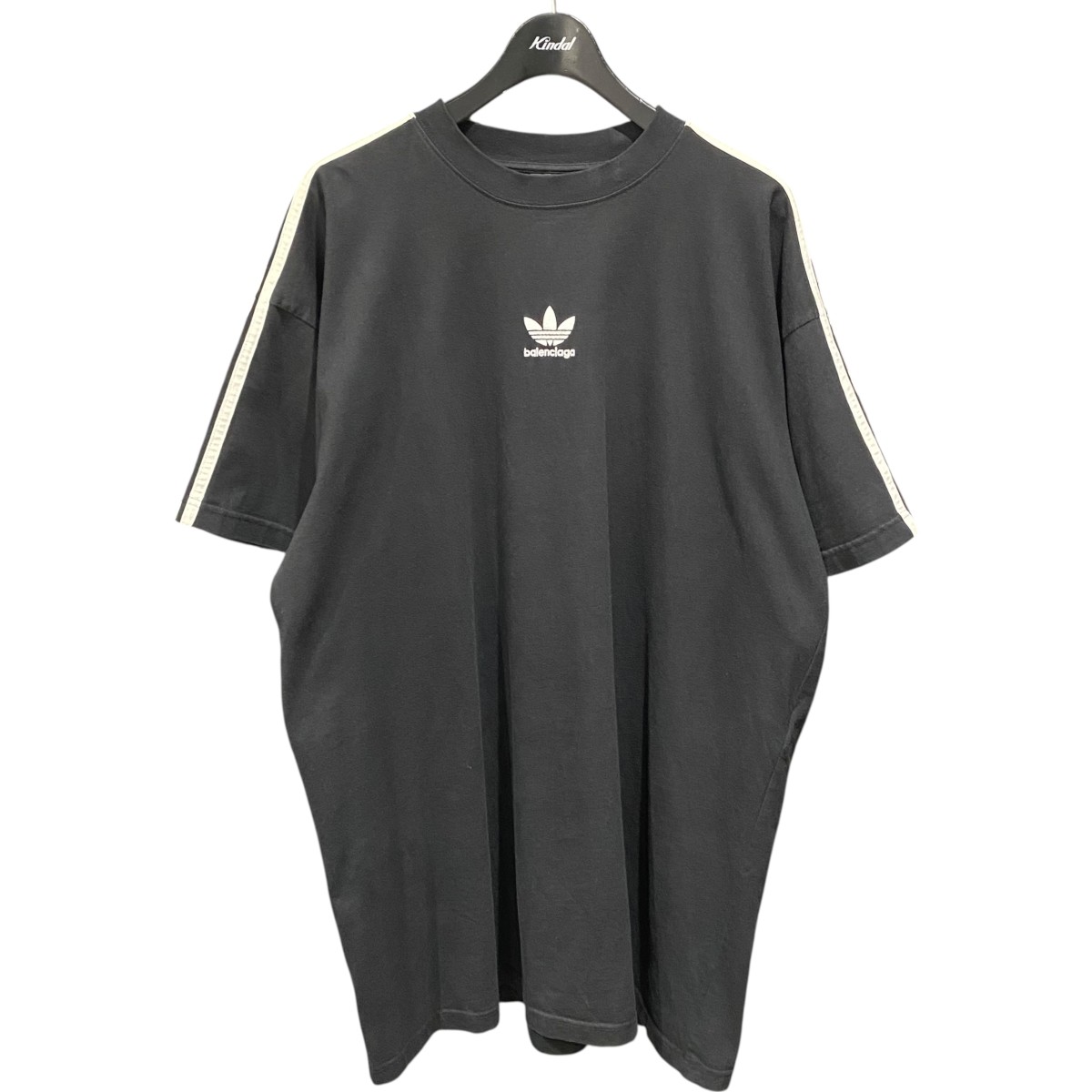 【中古】 BALENCIAGA×adidas　 TNVA6 Stripe Tee 723122 ブラック サイズ：3 【250226】（バレンシアガ×アディダス）