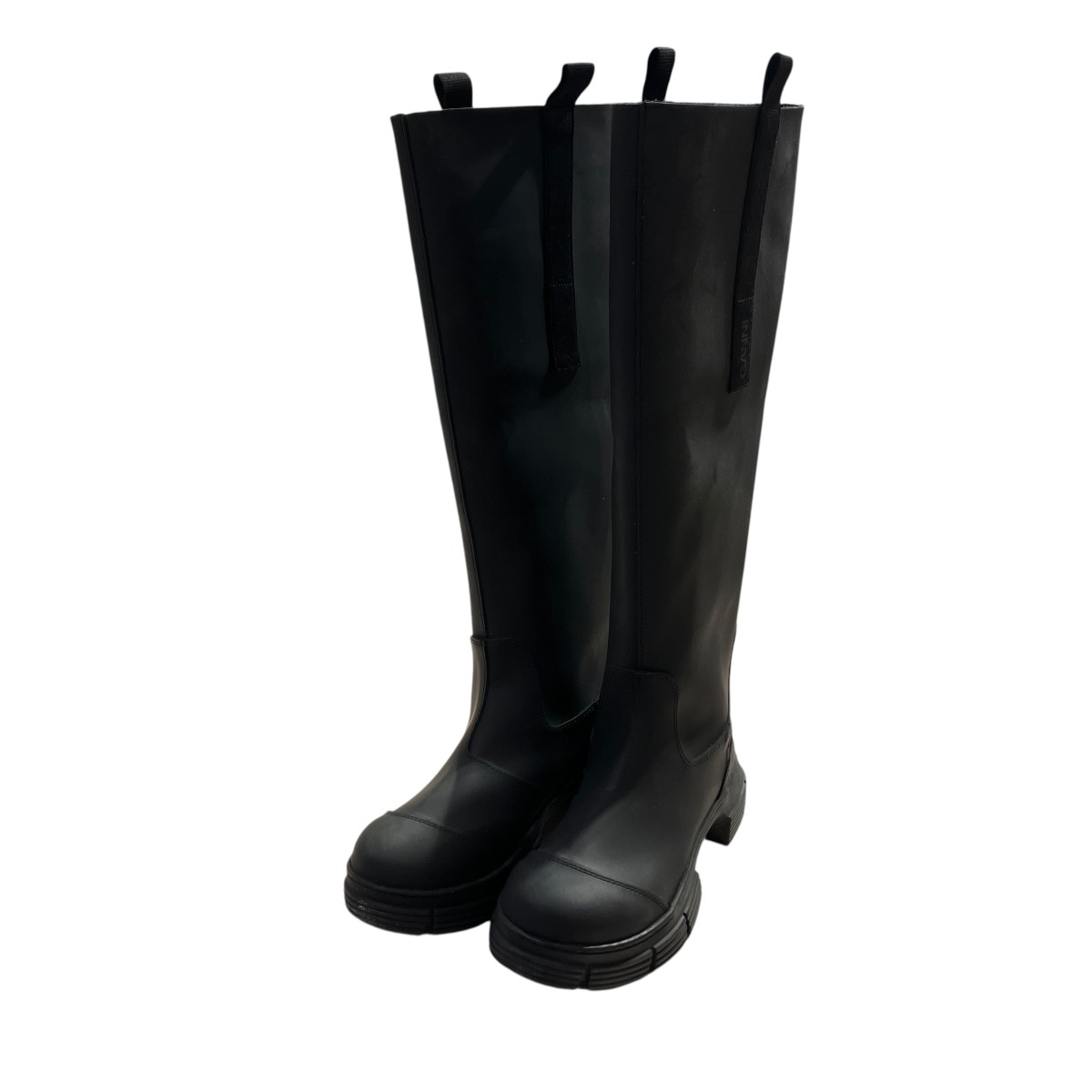 【中古】 Ganni　 Recycled Rubber ロングブーツ 33-01-34-01002-k ブラック サイズ：38 【250226】（ガニー）
