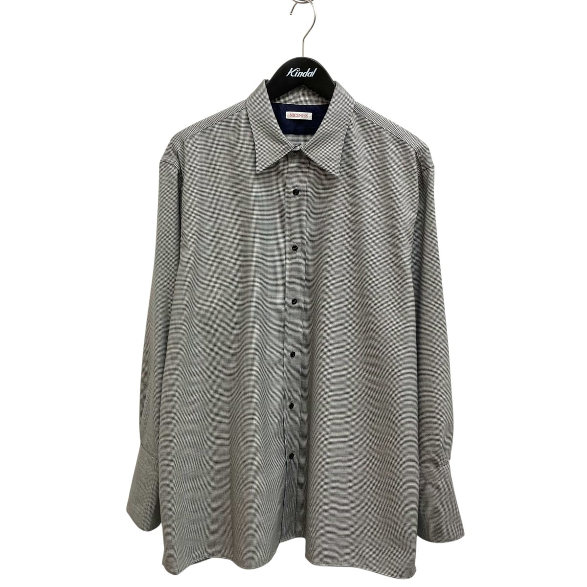 【中古】 NICENESS　 長袖シャツ NN-1501Y15 ブラック×ホワイト サイズ：L 【260226】（ナイスネス）