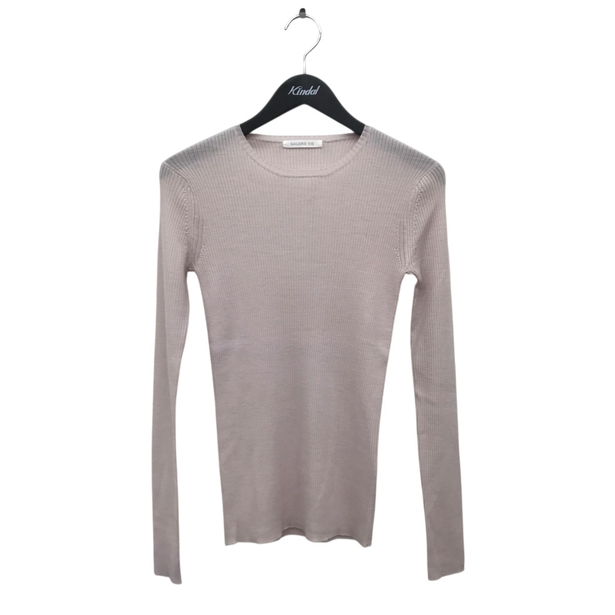 【中古】 GALERIE VIE　 プルミエールウールリブ クルーネックプルオーバー リブカットソー 23-02-34-02106 ピンク サイズ：F 【260226】（ギャルリーヴィー）