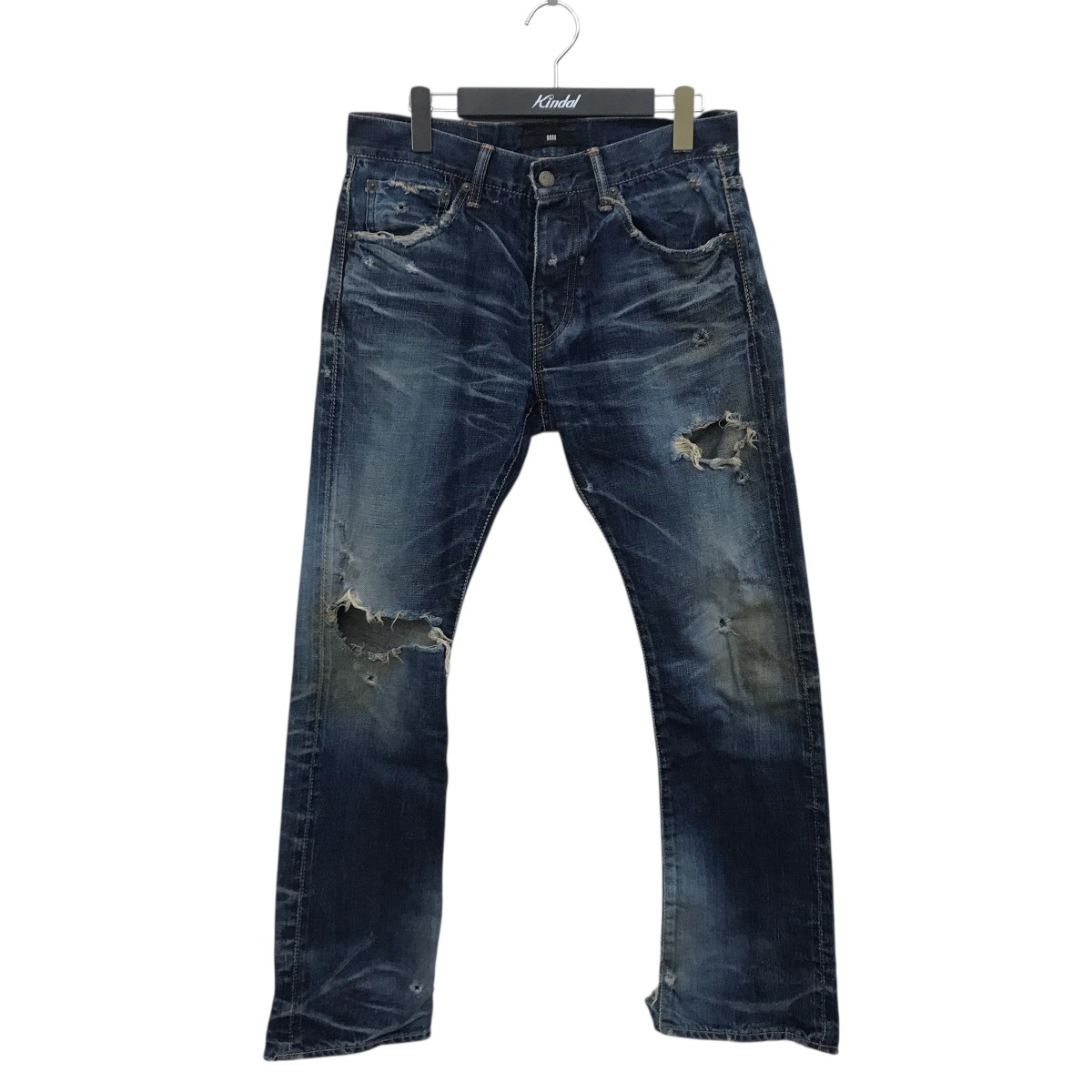 【中古】 PLEIN　 ダメージ加工 デニムパンツ インディゴ サイズ：38 【260226】（プラン）