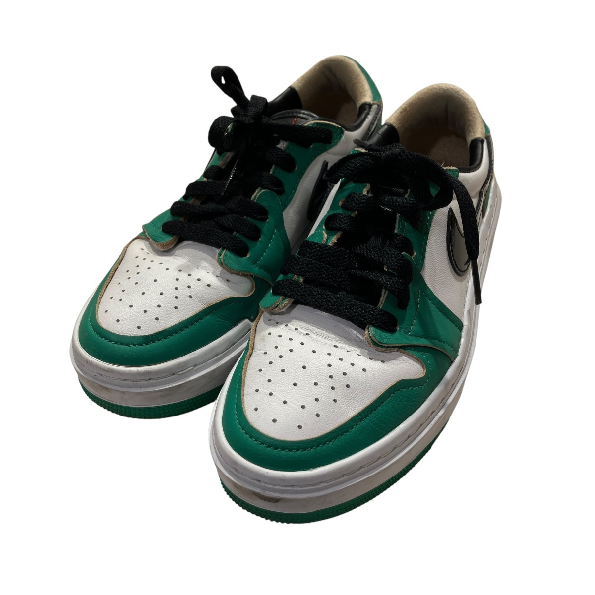 【中古】 NIKE　 Women’s Air Jordan 1 Low Elevate Lucky Green 厚底スニーカー DQ8394-301 ホワイト×グリーン サイズ：23.5ｃｍ 【260226】（ナイキ）