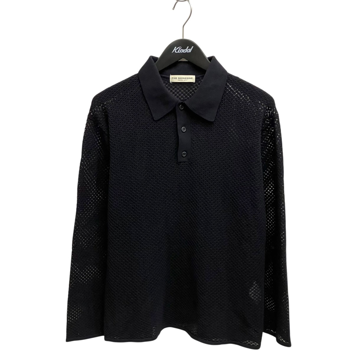 【中古】 THE SHINZONE　 WATERMARK POLO KNIT ニットポロシャツ 23MMSNI01 ブラック サイズ：F0 【270226】（ザシンゾーン）