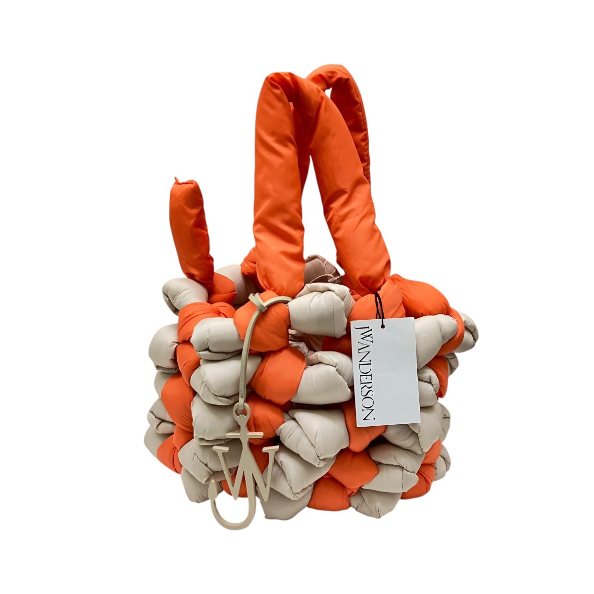 【中古】J．W．ANDERSON ハンドバック  引きつける・下着類合切袋付 ベージュ×オレンジ色 【270226】（ジョナサンウィリアムアンダーソン）