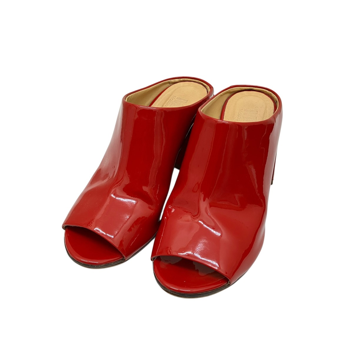 【中古】 MM6 Maison Margiela エナメルサンダル レッド サイズ:38 【270226】(マルタンマルジェラ)