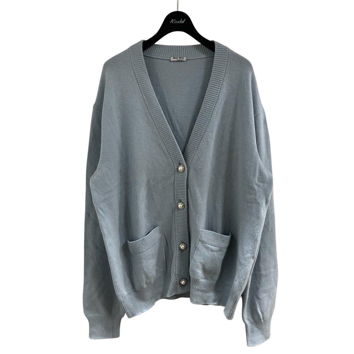 【中古】 MIU MIU　 ニットカーディガン スカイブルー サイズ：36 【270226】（ミュウミュウ）