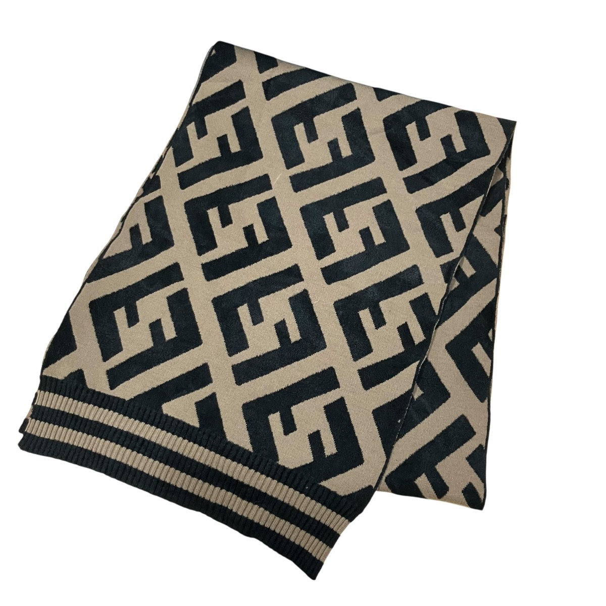【中古】FENDI ズッカ柄えり巻き 赤銅色 大きさ：190×35 【270226】（フェンディ）