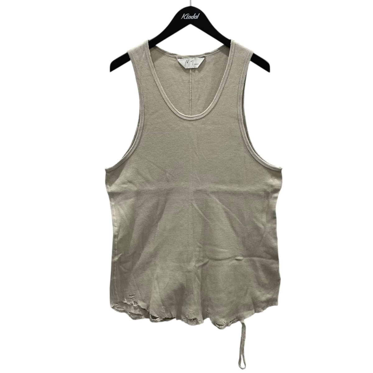【中古】\u003cBR\u003eANCELLM\u003cBR\u003e24SS 不都合産業貯蔵タンクいの一番 DAMAGE WAFFLE TANK TOP 不都合 ワーヘル 貯蔵タンクいの一番 ANC-CT57 ベージュ 大きさ：1\u003cBR\u003e【通貨価値思いなおす】