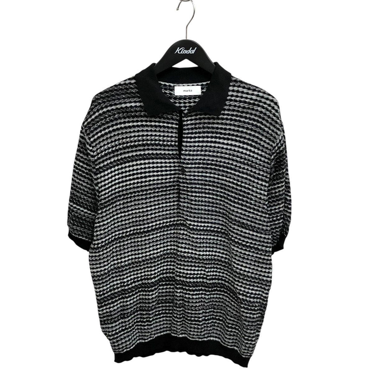 【中古】 MARKA　 25SS SKIPPER KNIT ORGANIC COTTON TWIST YARN 半袖ニットポロシャツ M2506SW01B ブラック×ホワイト サイズ：2 【280226】（マーカ） 14,326円
