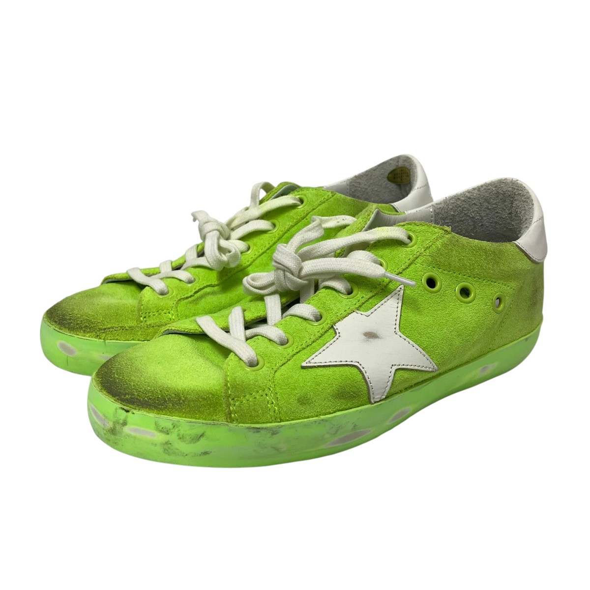 【中古】 GOLDEN GOOSE　 SUPERSTAR スニーカー 黄緑 サイズ：35 【280226】（ゴールデングース）