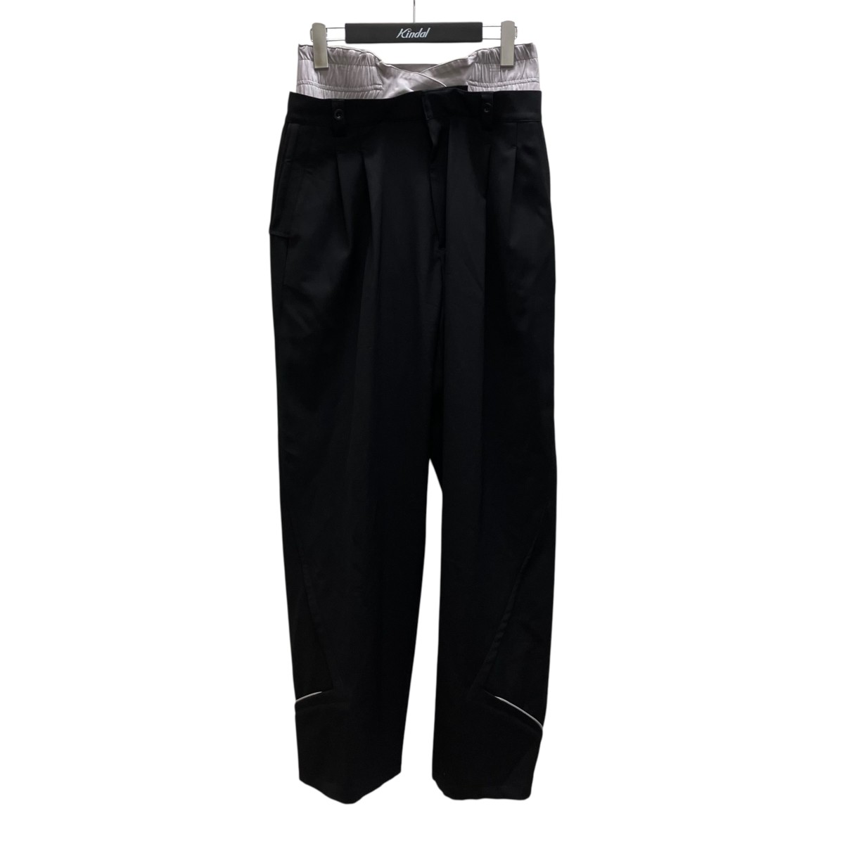 【中古】 Kiko Kostadinov　 Bendix 2タックレイヤードパンツ ブラック サイズ：46 【280226】（キココスタディノフ）