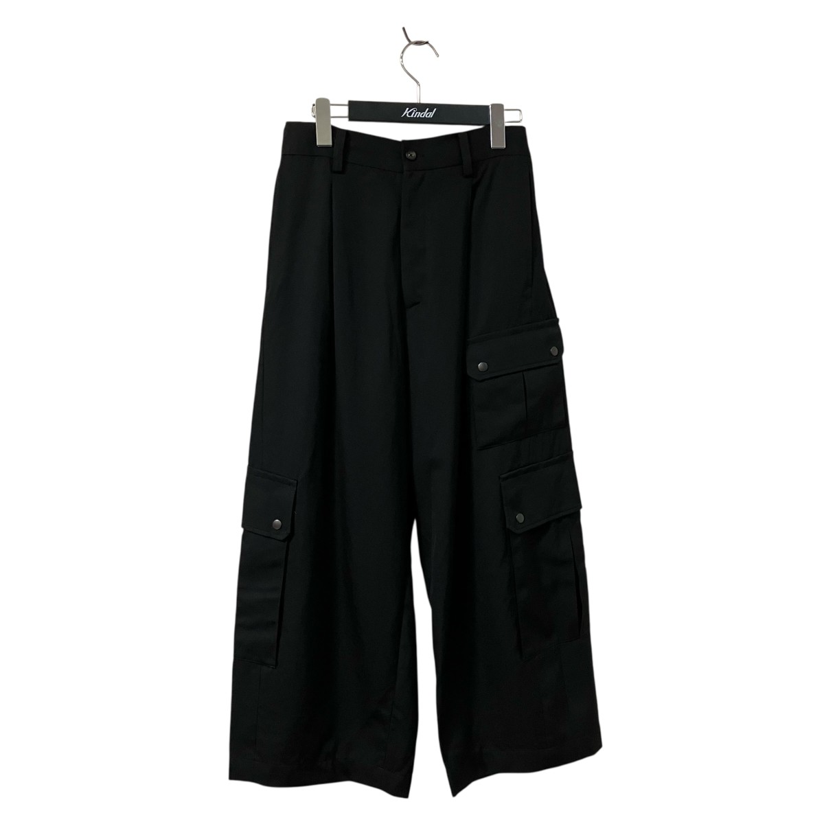 【中古】 ssstein　 25SS CARGO POCKET WIDE EASY TROUSERS ウール地1タックカーゴパンツ ST 1100 ブラック サイズ：S 【280226】（シュタイン）