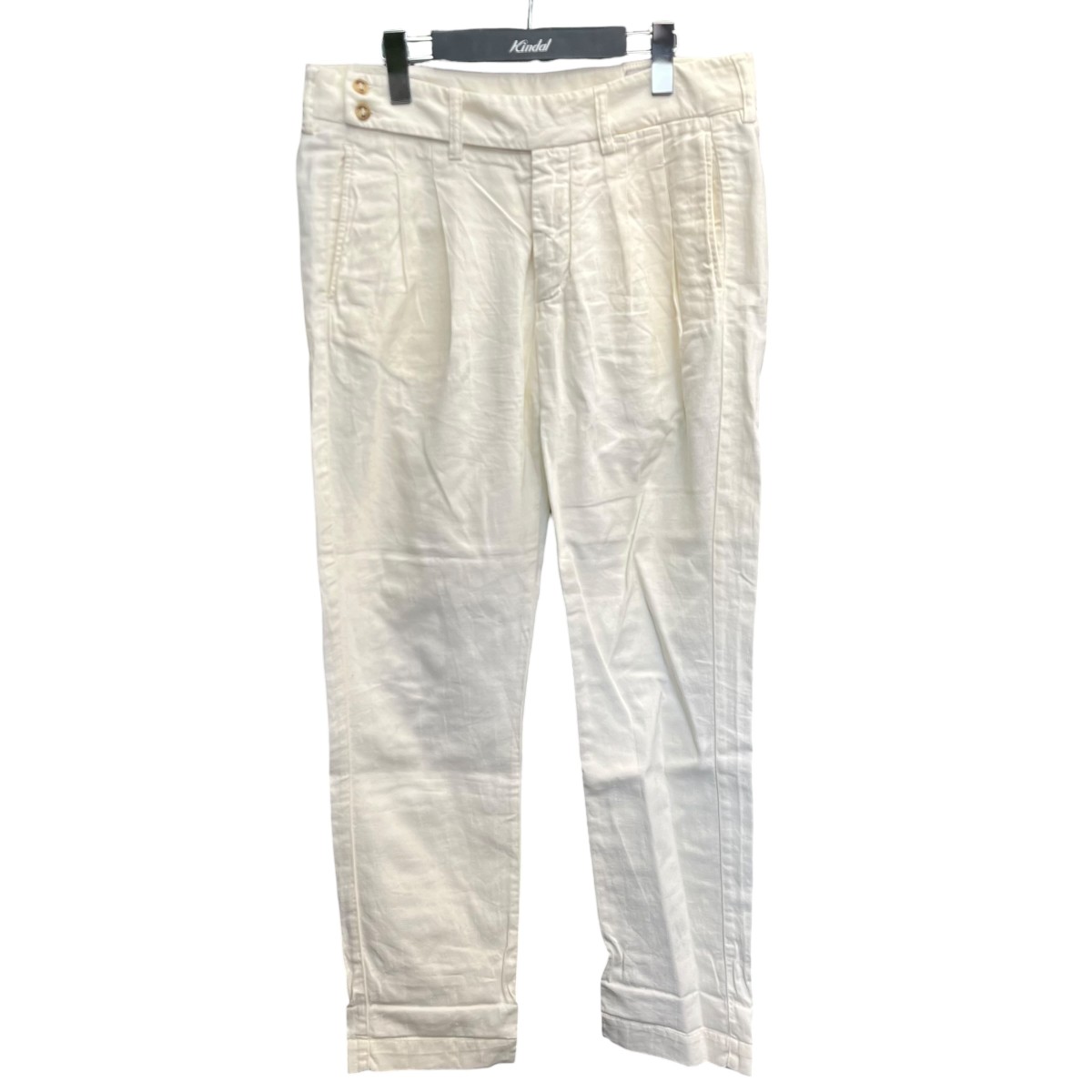 【中古】 ENTRE AMIS　 リネン ２プリーツ パンツ 2タックパンツ P19 8349 1710L17 ホワイト サイズ：32 【280226】（アントレアミ）