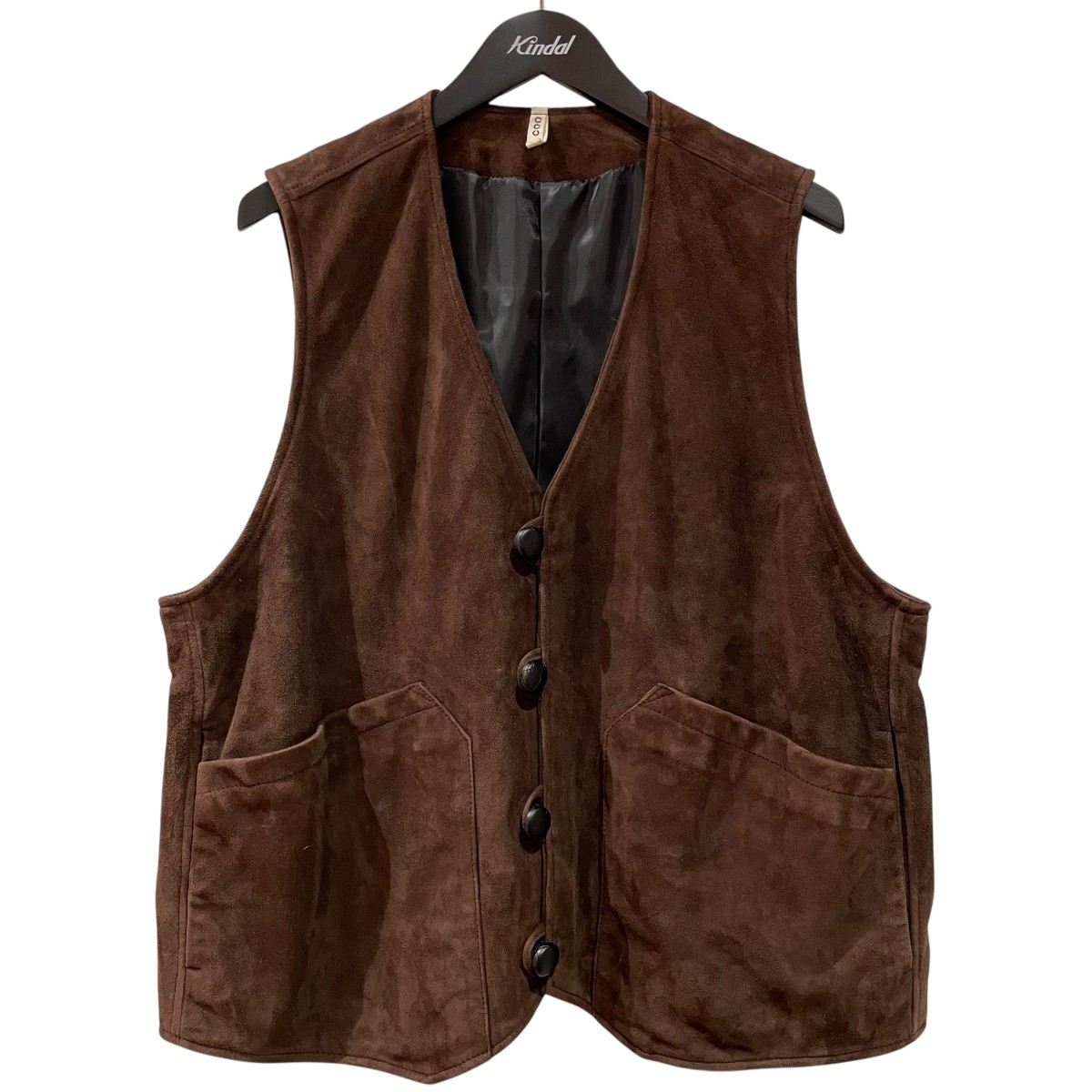 【中古】ccu26SS CHIMAYO VEST レザーベスト V-11-C-SUEDE-5 ブラウン サイズ：1【価格見直し】｜ブランド古着のカインドオル