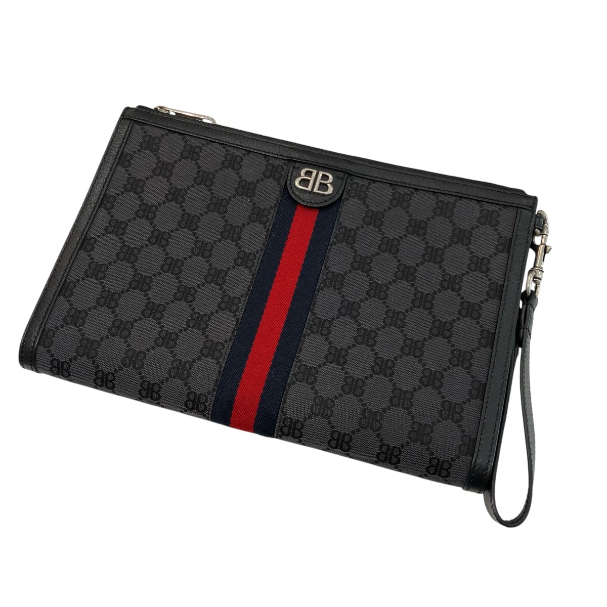 【中古】\u003cBR\u003eBALENCIAGA\u003cBR\u003e「THE Hacker Project」 クラッチペダル御徒面子 680382 黒いこと×薄墨色\u003cBR\u003e【通貨価値思いなおす】