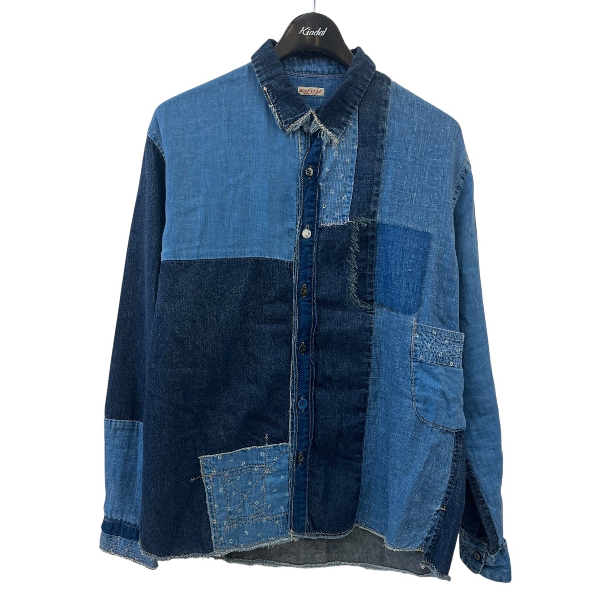 【中古】 KAPITAL カトマンズシャツ パッチワークシャツ EK-475 インディゴ サイズ：M 【価格見直し】