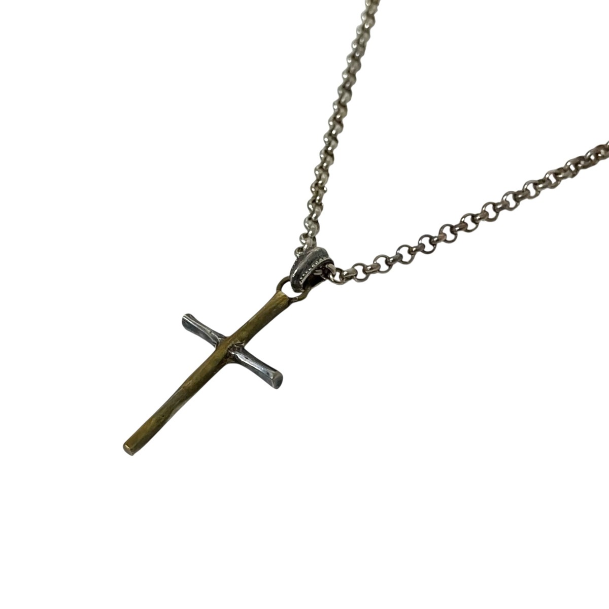 【中古】 3Stars1Carat　 クロスネックレス シルバー×ゴールド 【010326】（スリースターズワンカラット）