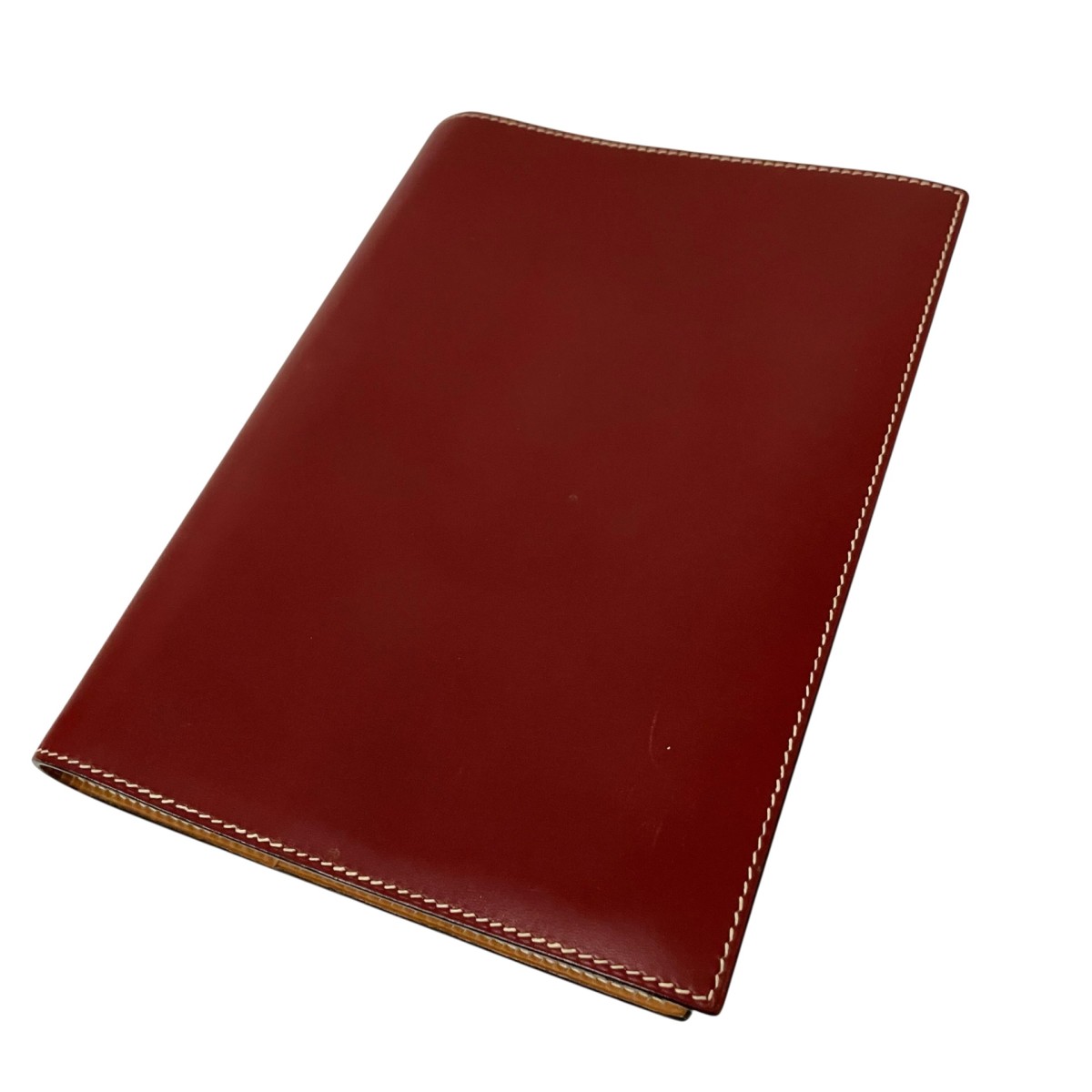 【中古】 HERMES　 agenda globe trotter レフィル付き手帳カバー □H刻印 バーガンディー 【010326】（エルメス）