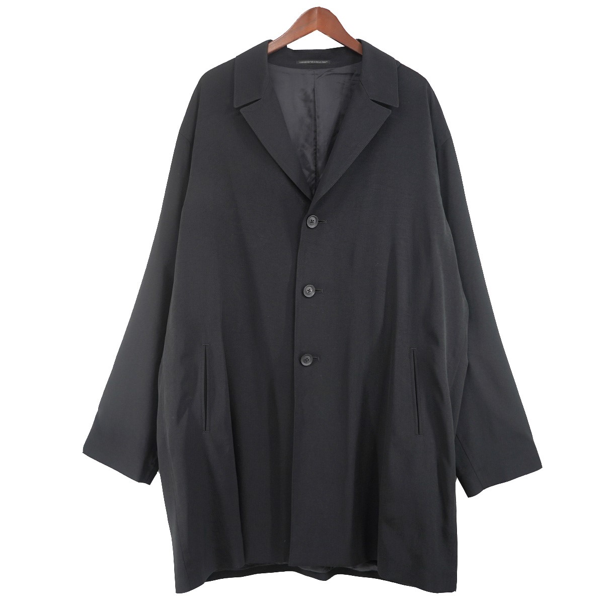 【中古】\u003cBR\u003eYohji Yamamoto pour homme\u003cBR\u003e23AW TAB ATTACHED SHIRT JKT タブアタッチド ロングシャツジャケット 黒いこと 大きさ：3\u003cBR\u003e【通貨価値思いなおす】