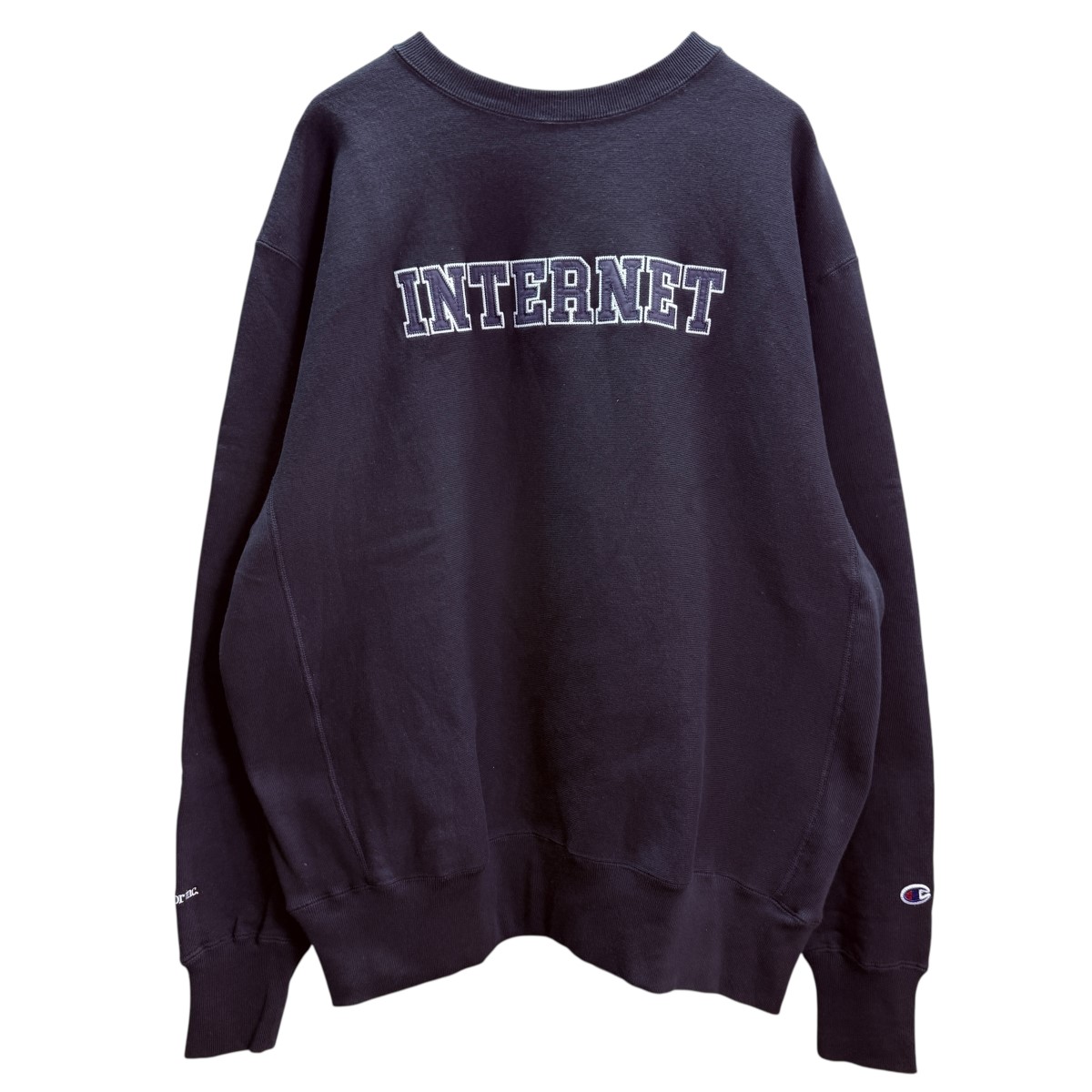【中古】 ANCHOR INC．×Champion　 REVERSE WEAVE INTERNET CREW SWEAT ／インターネットロゴクルーネックスウェット ブラック サイズ：L 【280226】（メルセデスアンカーインク×チャンピオン）