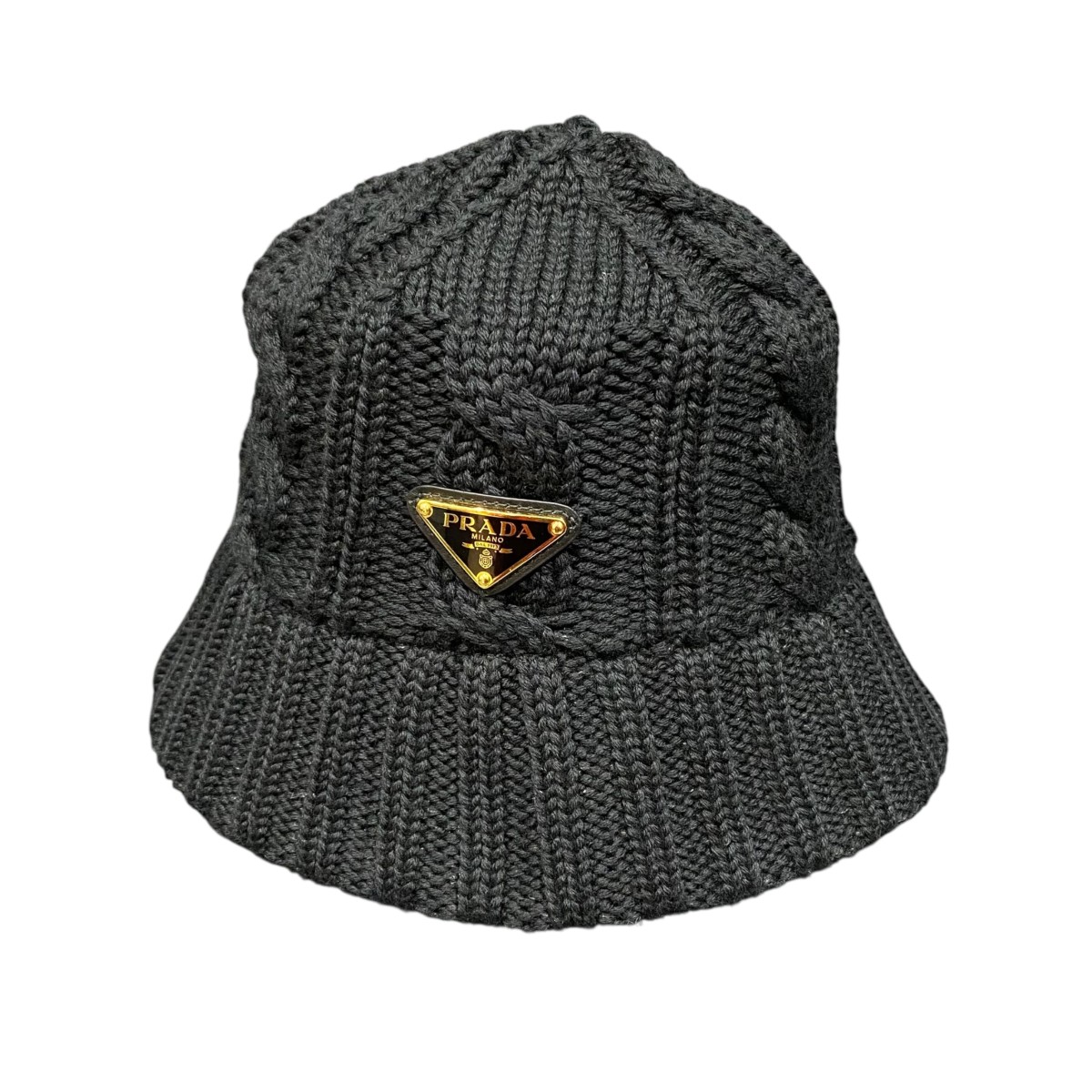 【中古】PRADA 井戸釣瓶かぶり笠 1HC338 2CNW 黒いこと 【280226】（プラダ）
