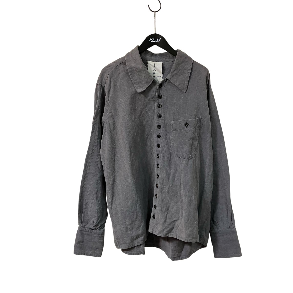 【中古】JOHN ALEXANDER SKELTON リネン混長袖プルオーバー 薄墨色 大きさ：XXL 【120526】（ジョンアレキサンダースケルトン）