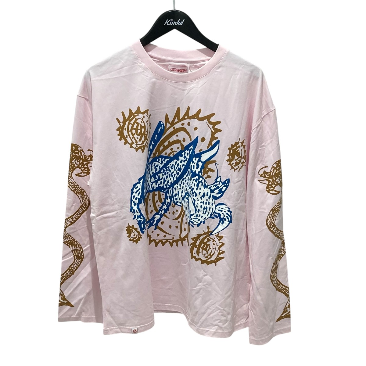 【中古】 CHARLES JEFFREY LOVERBOY　 GRAPHIC LONG SLEEVE ロングスリーブTシャツ CJLSS23GLS1 ピンク サイズ：L 【010326】（チャールズジェフリーラバーボーイ）