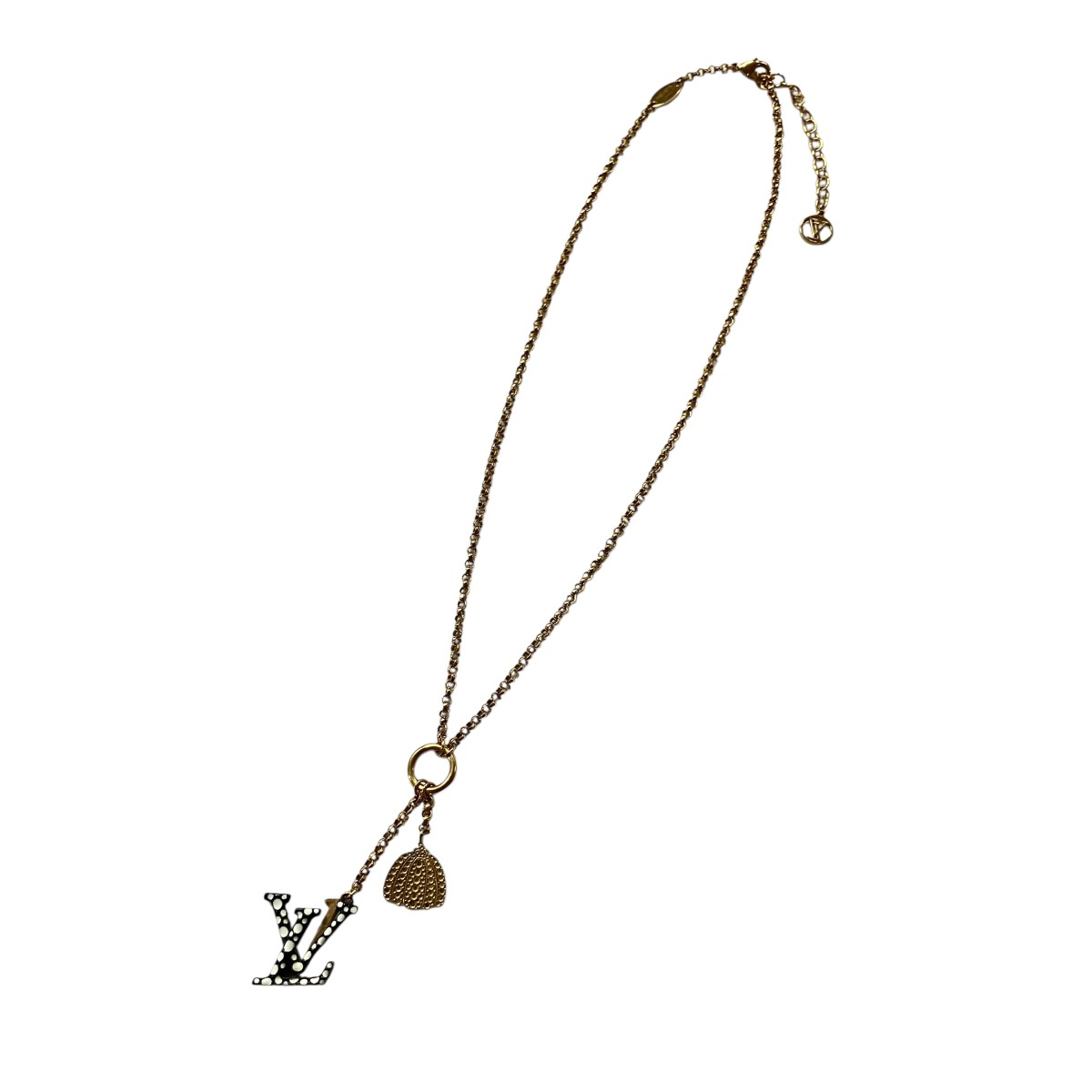 【中古】LOUIS VUITTONコリエLVアイコニックインフィンティドット ネックレス ゴールド&times;ブラック&times;ホワイト サイズ：-【価格見直し】｜ブランド古着のカインドオル
