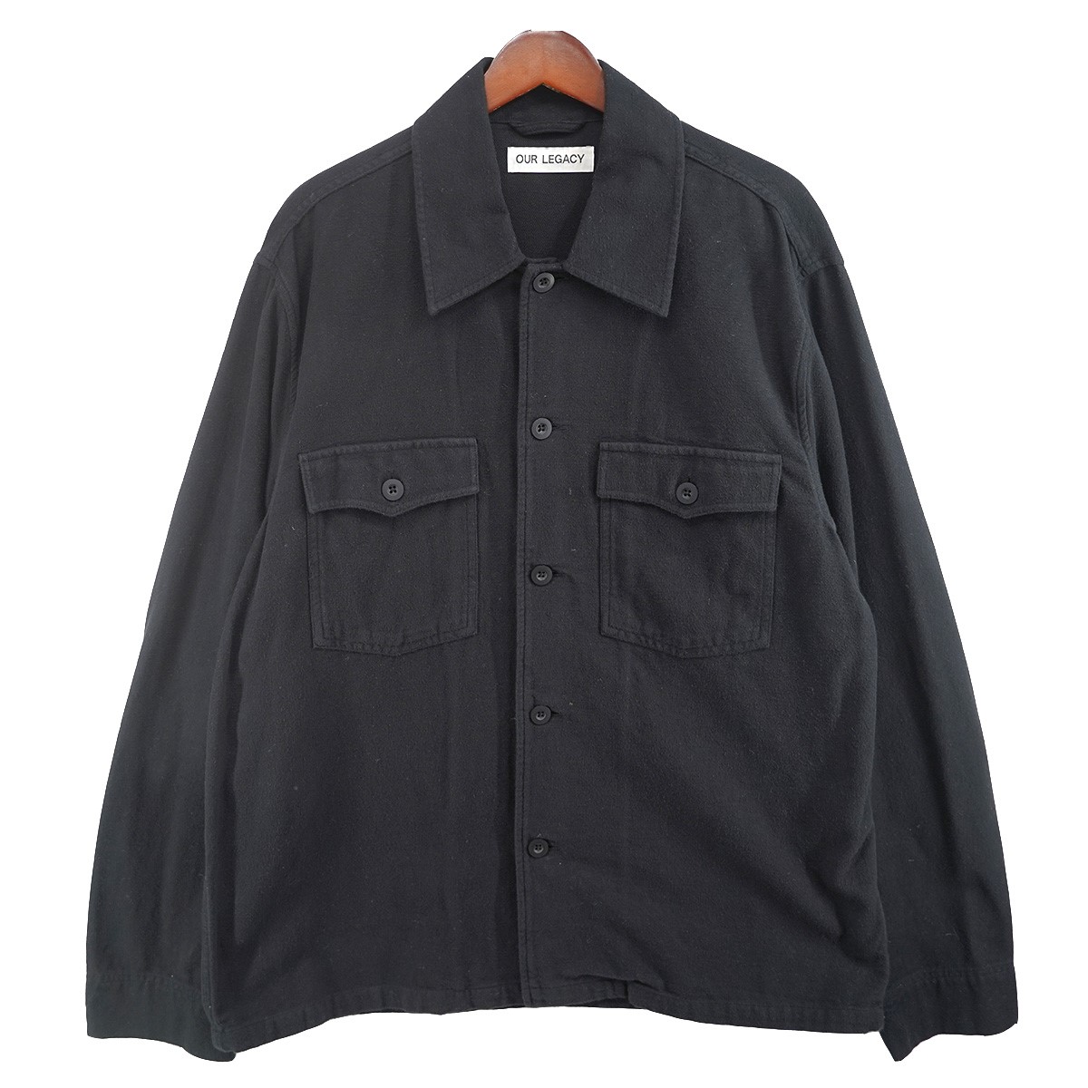 【中古】 OUR LEGACY EVENING COACH JACKET イブニング コーチ シャツジャケット ブラック サイズ：48 【価格見直し】