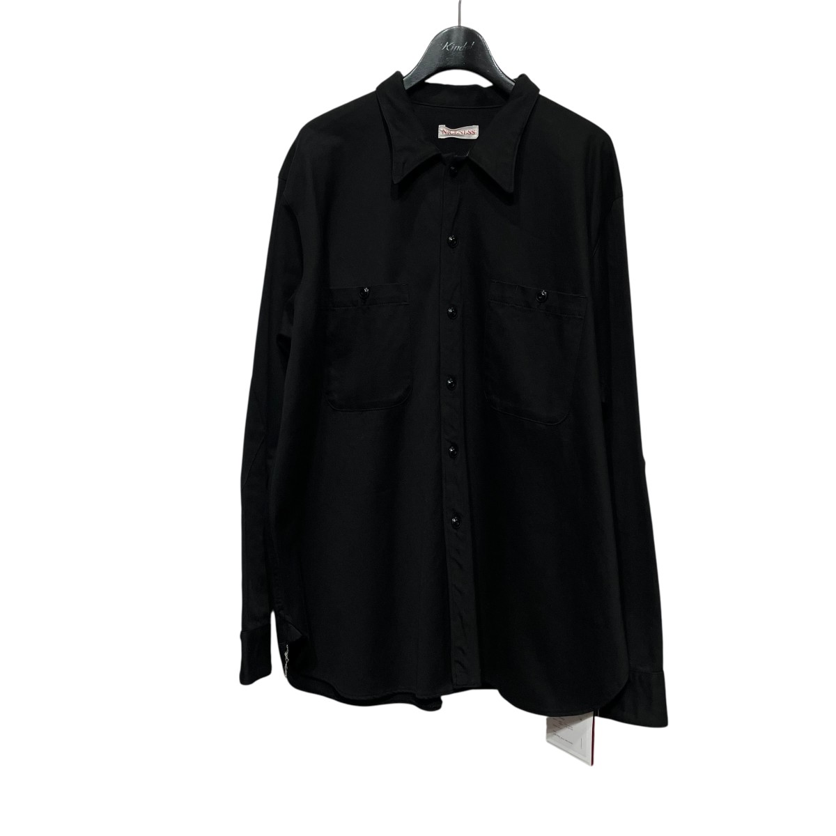 【中古】 NICENESS　 チノオフィサーシャツ NN-1901Y15 SHELLEY ブラック サイズ：M 【010326】（ナイスネス）