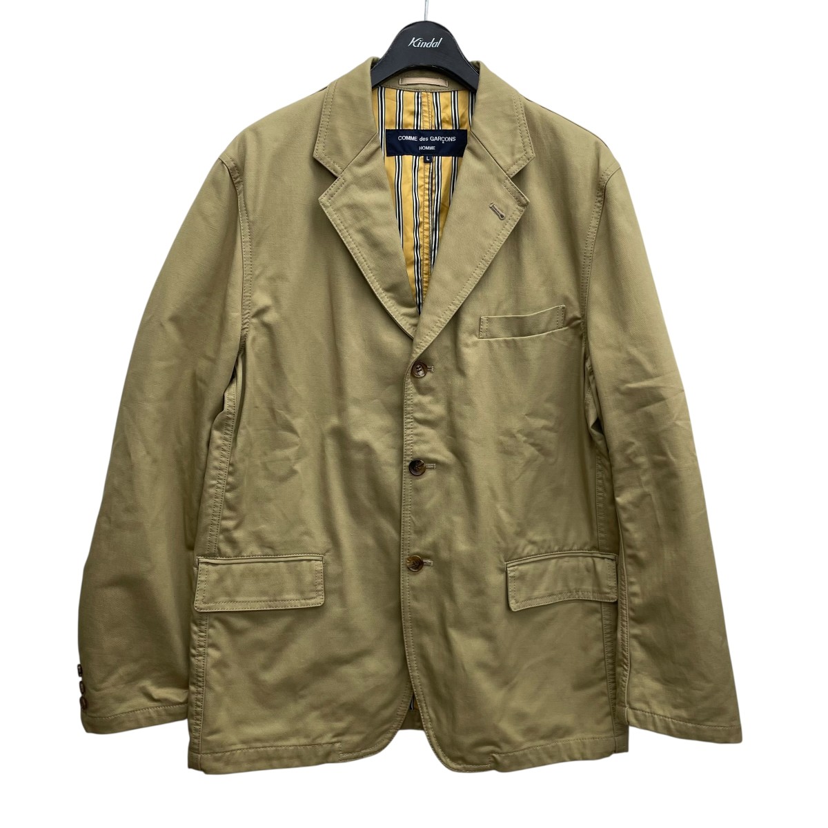 【中古】 COMME des GARCONS HOMME　 3Bジャケット HM-J004 ベージュ サイズ：L 【020326】（コムデギャルソンオム）