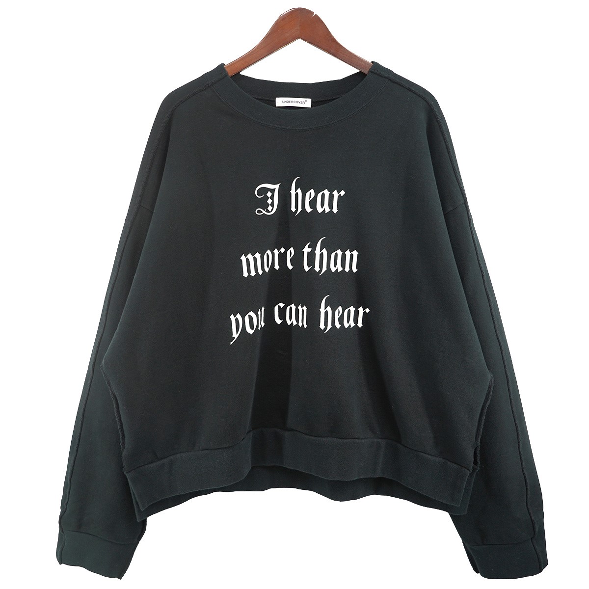 【中古】 UNDERCOVER 26SS Cotton sweatshirt pullover - Graphic print 短丈 グラフィック スウェット トレーナー ブラック サイズ：4 【価格見直し】
