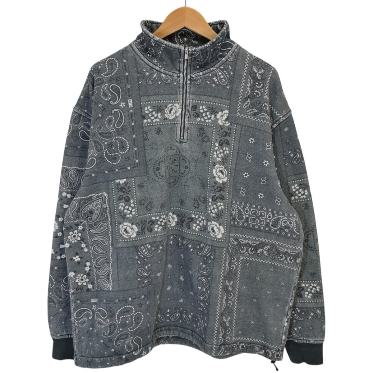【楽天市場】【中古】KITH Deconstructed Bandana Quarter Zip バンダナ柄 ハーフジップスウェット グレー