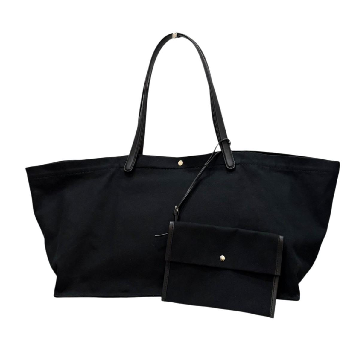 【中古】THE ROW XL IDAHO キャンバストートバッグ 黒いこと 【020326】（ザロウ）
