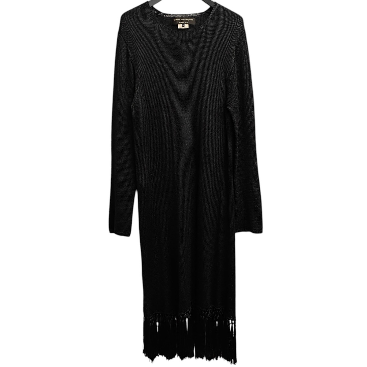 【中古】COMME des GARCONS HOMME PLUS 裾フリンジロングニット PD-N014 黒いこと 大きさ：M 【020326】（コムデギャルソンオムプリュス）
