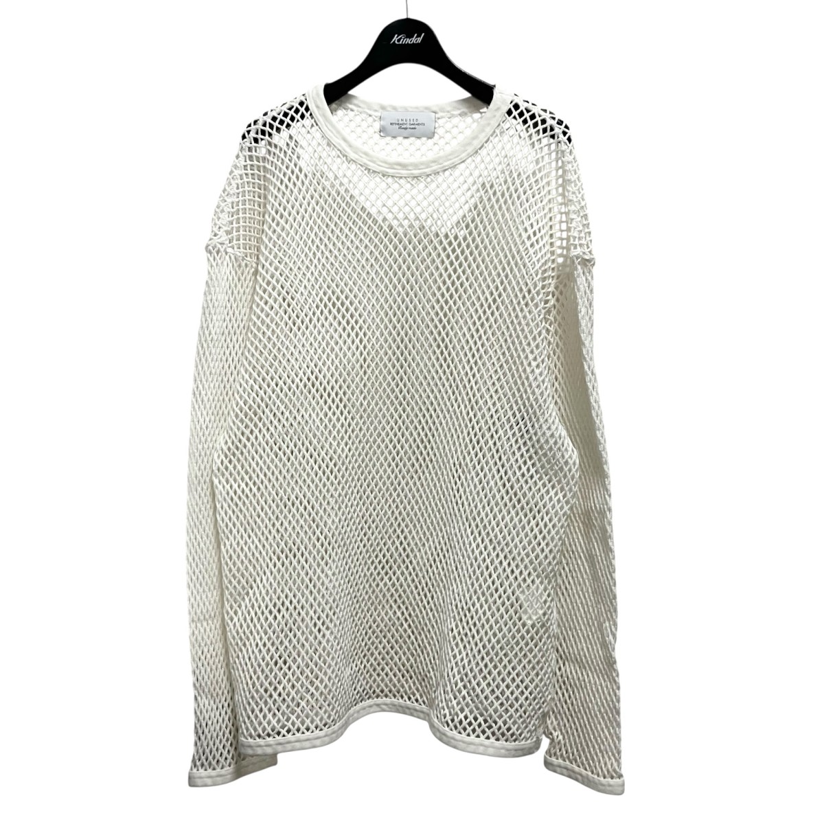 【中古】 UNUSED　 Mesh long sleeve tee メッシュカットソー US2411 ホワイト サイズ：3 【030326】（アンユーズド）