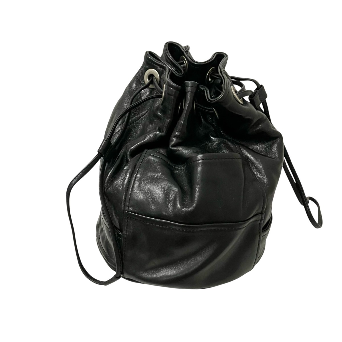 【中古】 beautiful people　 riders mini drawstring bag レザーショルダーバッグ 1815611913 ブラック 【030326】（ビューティフルピープル）