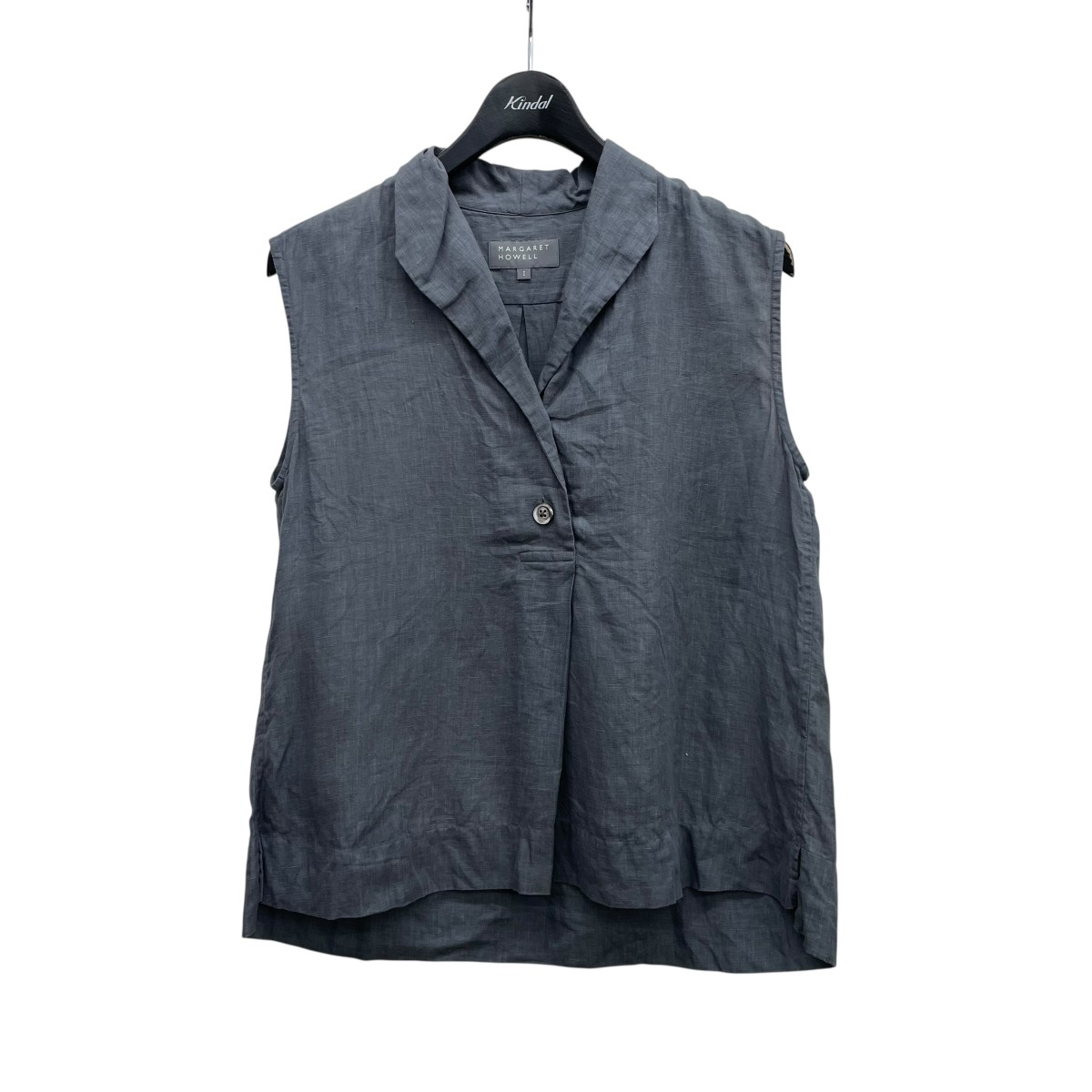 【中古】 MARGARET HOWELL　 24SS ノースリーブブラウス 578-4151001 グレー サイズ：1 【030326】（マーガレットハウエル）