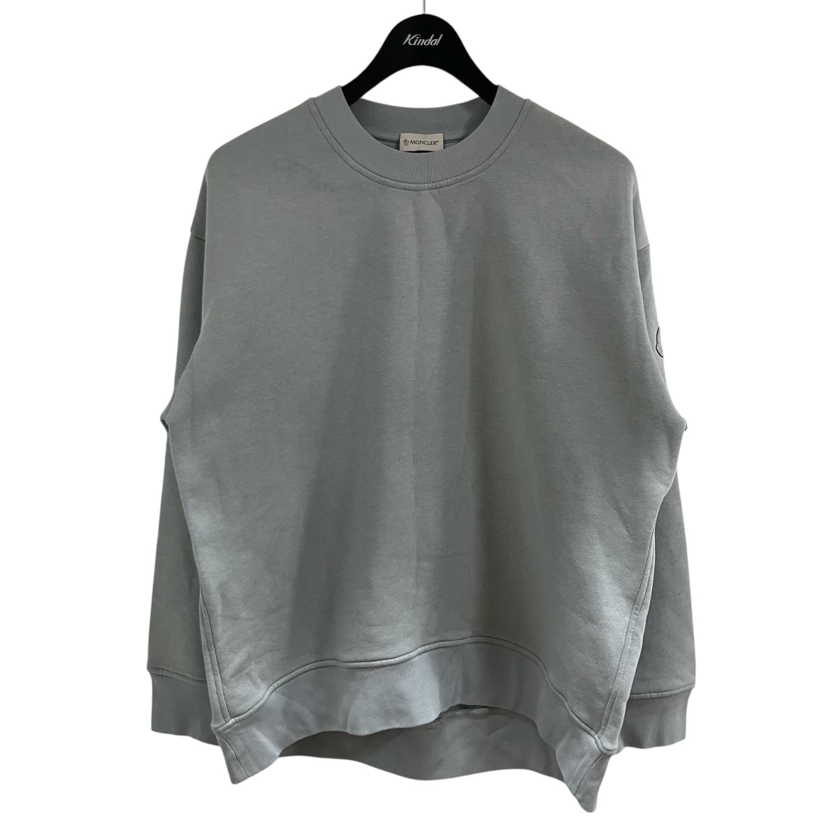 【中古】 MONCLER　 ロゴスウェットトレーナー ライトグレー サイズ：S 【210326】（モンクレール）