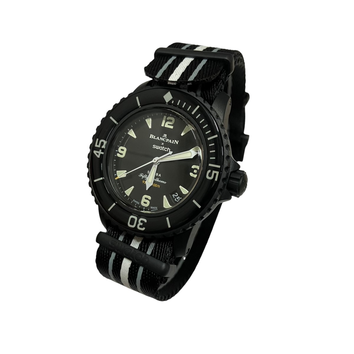 【中古】 BLANCPAIN×SWATCH 自動巻き 腕時計 ブラック×ホワイト サイズ:- 【030326】(ブランクペイン×スウォッチ)