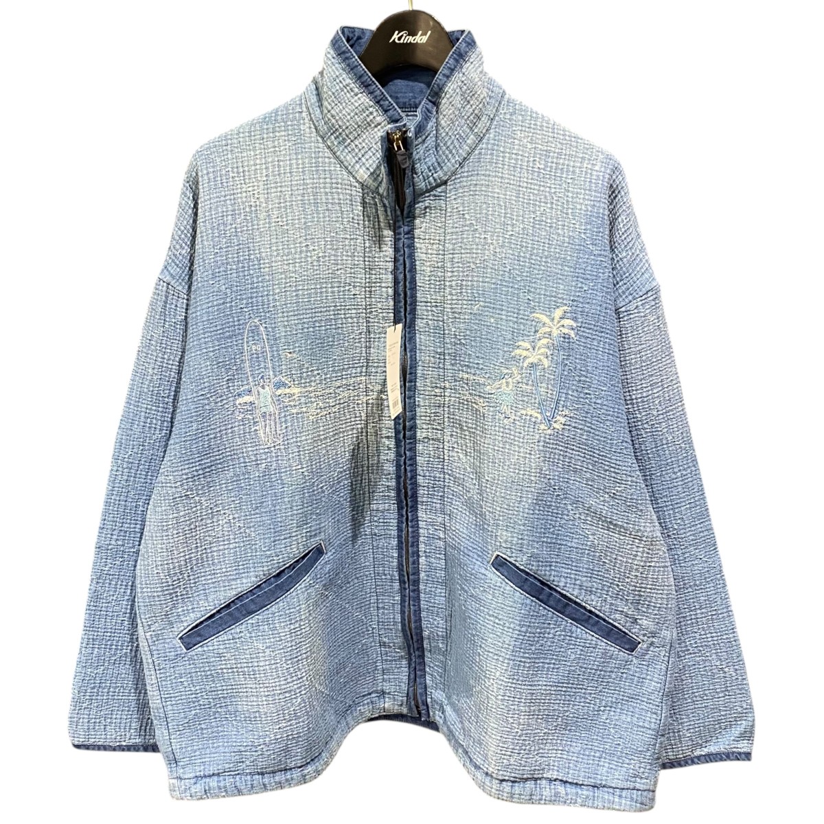 【中古】 Porter Classic　 25SS NEW SASHIKO LIGHT OLD HAWAII ZIP UP JACKET PC-059-3186-0042-0002 ブルー サイズ：2 【030326】（ポータークラシック）