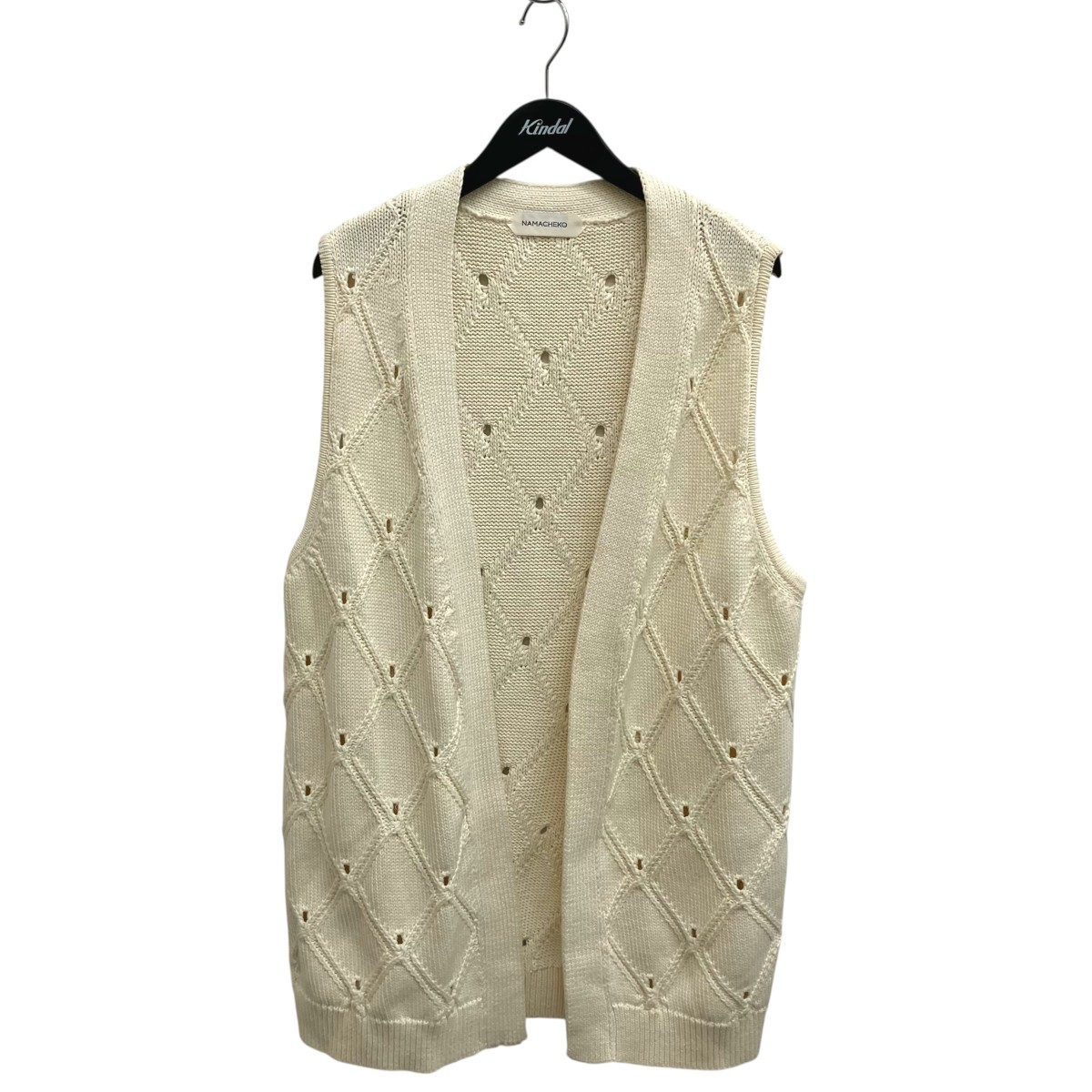 【中古】NAMACHEKO21SS ニットベスト アイボリー サイズ：M【価格見直し】｜ブランド古着のカインドオル