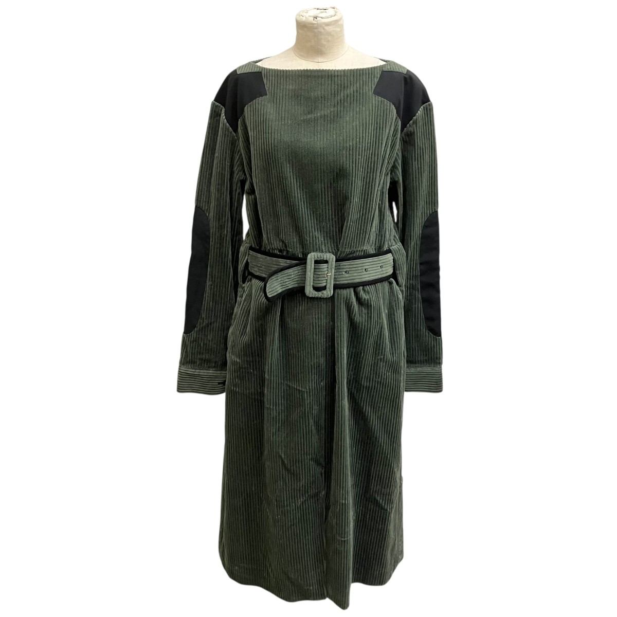 【中古】 AKANE UTSUNOMIYA　 コーデュロイワンピース WAM-FOP 102-3002 カーキ×ブラック サイズ：38 【040326】（アカネウツノミヤ）