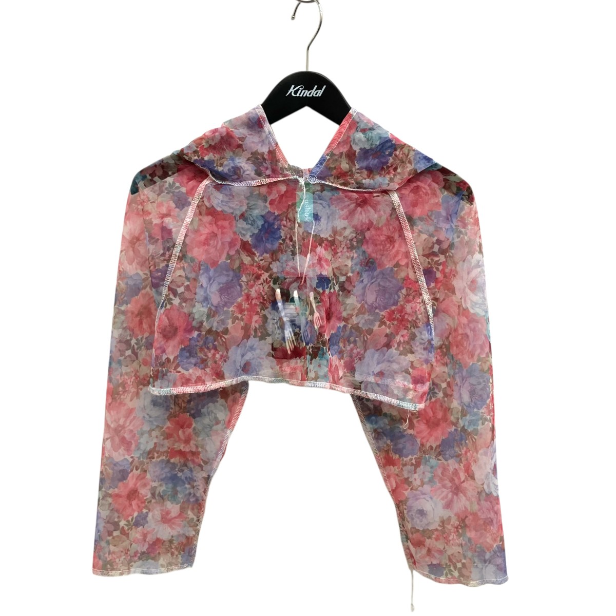 【中古】 yushokobayashi　 花柄 シアーパーカー ピンク×ブルー サイズ：- 【040326】（ユウショウコバヤシ）