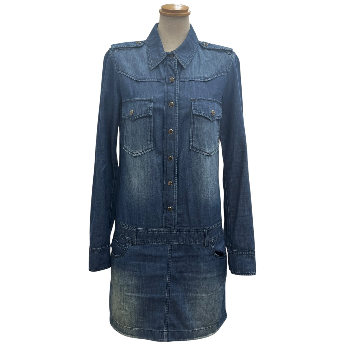 【中古】 GUCCI　 元々ベルト無し デニムワンピース 297554 インディゴ サイズ：36 【040326】（グッチ）