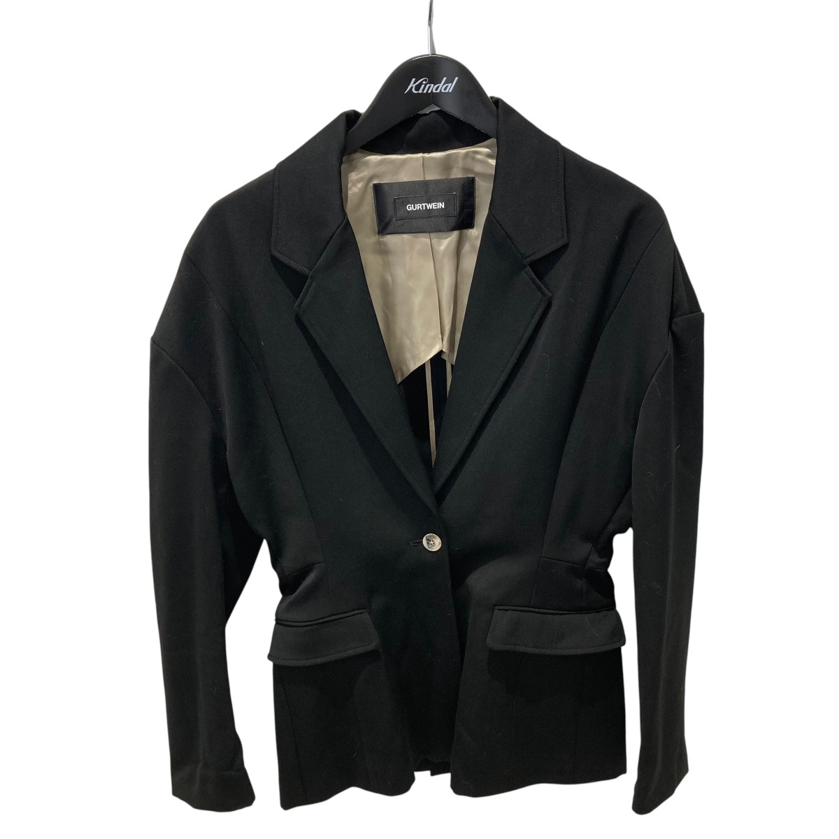 【中古】 GURTWEIN　 steep shoulders tailored blazer テーラードジャケット 2411-0701 ブラック サイズ：36 【040326】（ガーウィン）