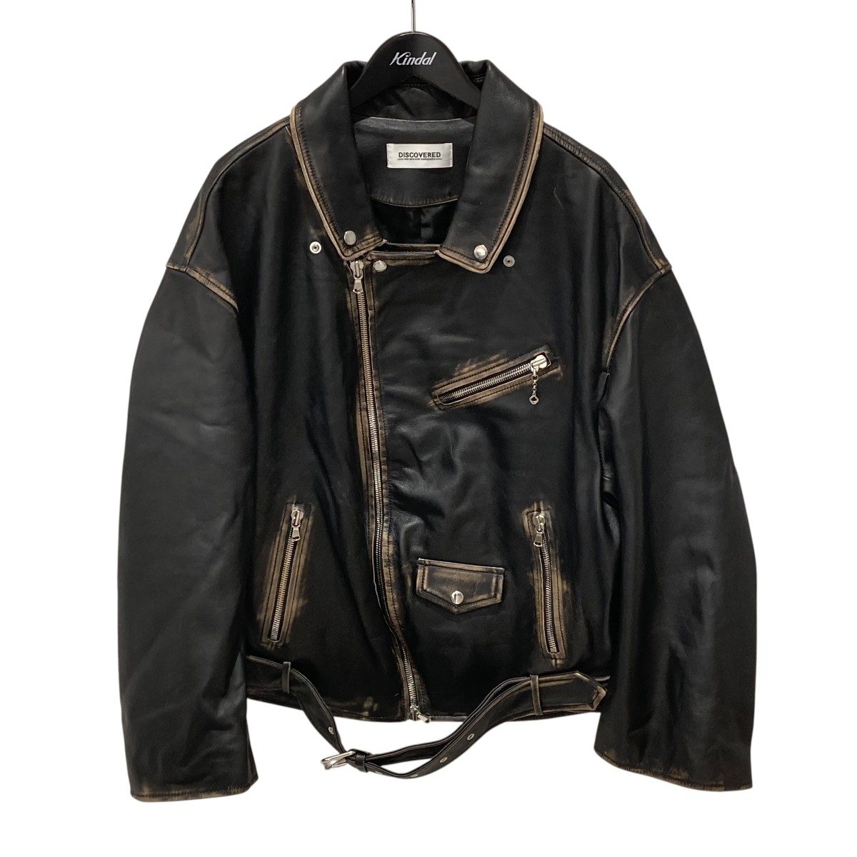 【中古】\u003cBR\u003eDISCOVERED\u003cBR\u003eLEATHER W RIDERS BLOUSON ダブルライダースジャケット DC-AW25-BL-08 黒いこと 大きさ：3\u003cBR\u003e【通貨価値思いなおす】