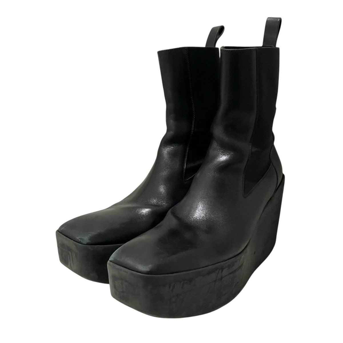 【中古】 RICK OWENS　 【platform chelsea boots】 サイドゴアブーツ 01E5851 ブラック サイズ：40 【040326】（リックオウエンス）