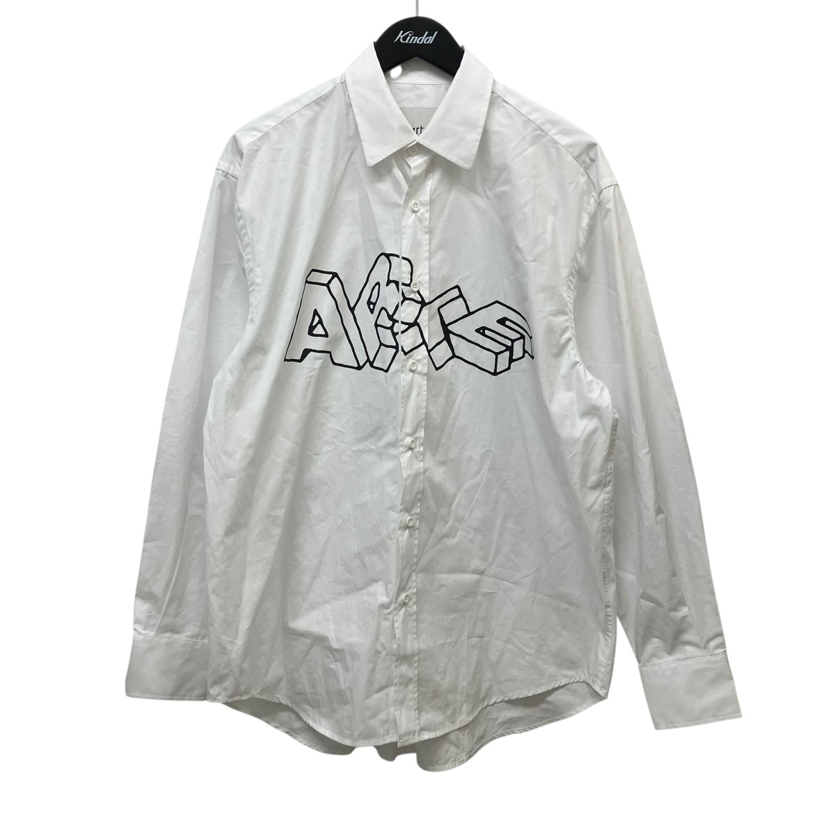 【中古】 Arte Antwerp　 25AW フロントブロックロゴシャツ AW25-039S Blocks Shirt ホワイト×ブラック サイズ：S 【040326】（アルテアントワープ）