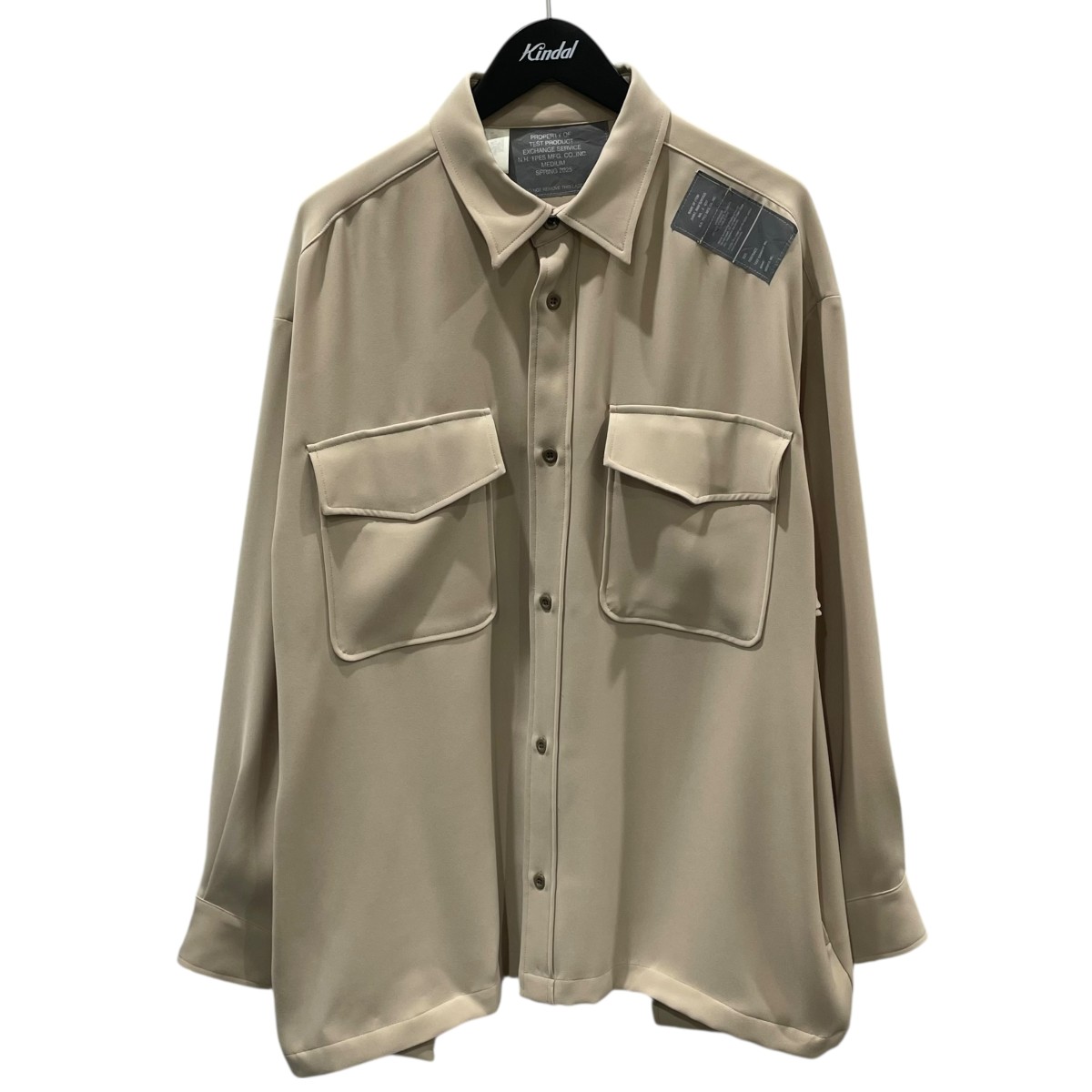【中古】<br>N．HOOLYWOOD<br>25SS 長袖シャツ Long Sleeve Shirt ロングスリーブシャツ 9251-SH01-006 ベージュ サイズ：38<br>【価格見直し】